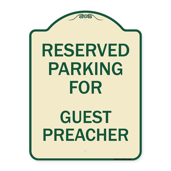 Signmission Parking Reserved for Guest Preacher Heavy-Gauge Aluminum Sign, 24" x 18", TG-1824-23387 A-DES-TG-1824-23387 - main